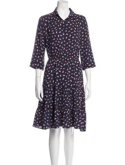 Pre-owned Gerard Darel Printed Knee-length Dress In Blue