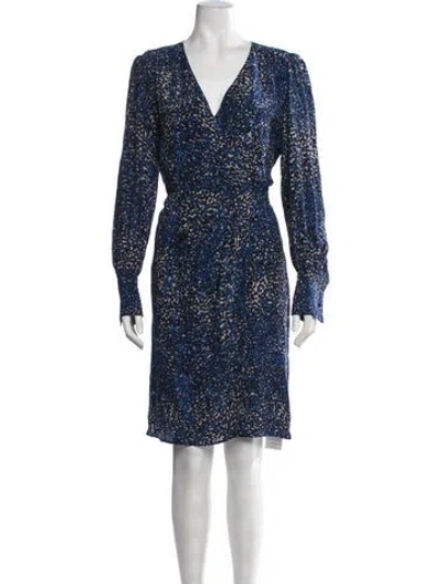 Pre-owned Gerard Darel Printed Knee-length Dress In Blue