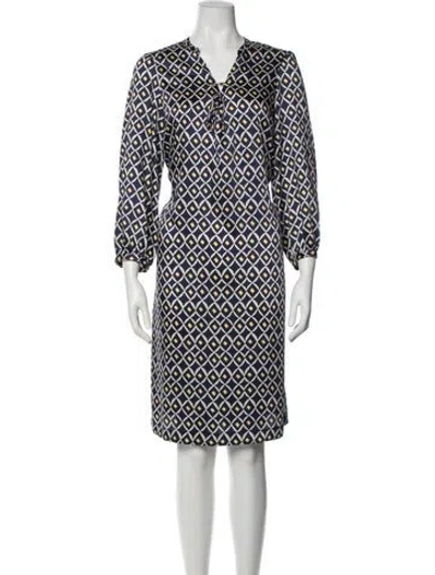 Pre-owned Gerard Darel Printed Knee-length Dress W/ Tags In Blue