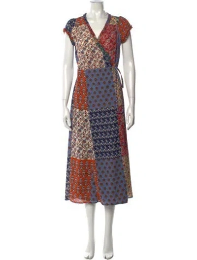 Pre-owned Gerard Darel Printed Midi Length Dress In Blue