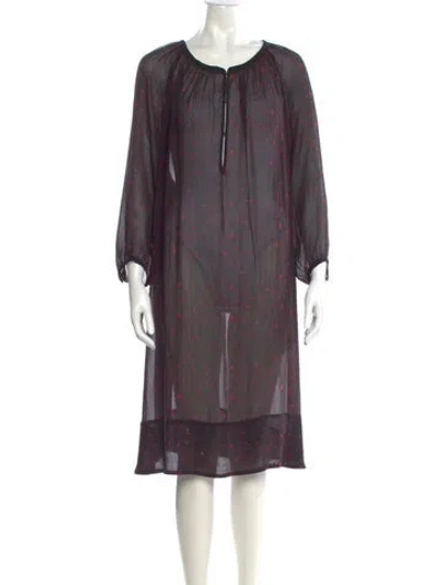 Pre-owned Gerard Darel Printed Midi Length Dress In Gray