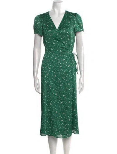 Pre-owned Gerard Darel Printed Midi Length Dress In Green