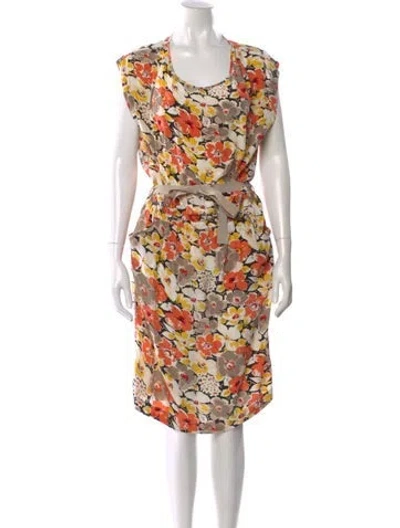 Pre-owned Gerard Darel Printed Midi Length Dress In Orange