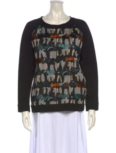 Pre-owned Gerard Darel Printed Scoop Neck Sweater In Black