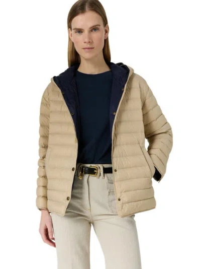 Gerard Darel Priscille Reversible Hooded Jacket In Nude