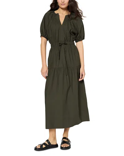 Gerard Darel Purity Cotton Dress In Khaki Green