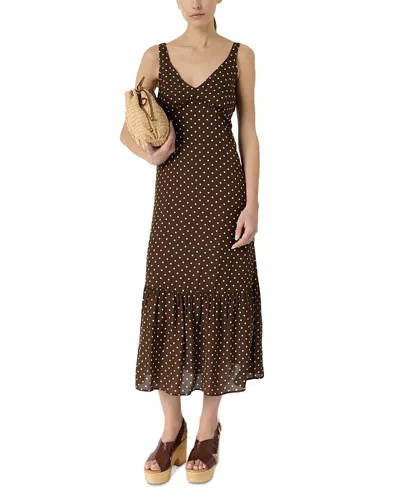 Gerard Darel Racine Empire Waist Dress In Brown