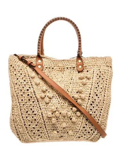 Pre-owned Gerard Darel Raffia Bucket Bag In Neutral