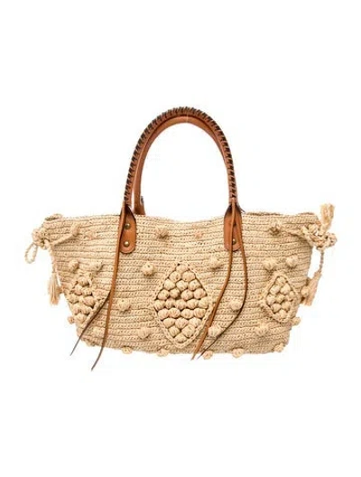 Pre-owned Gerard Darel Raffia Tote In Neutrals