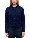 Gerard Darel Raiza Cable Knit Button Front Sweater In Blue