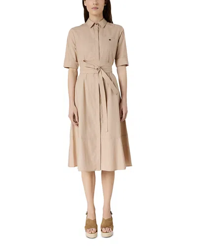 Gerard Darel Rana Belted Shirtdress In Brown