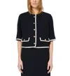 Gerard Darel Relina Contrast Edge Jacket In Navy