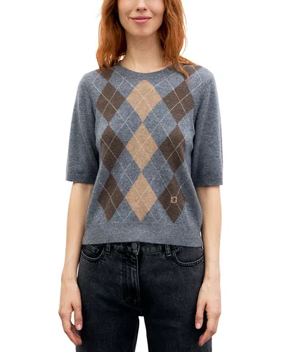 Gerard Darel Rema Wool Elbow Sleeve Sweater In Gray