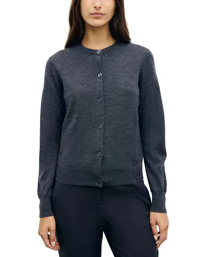 Gerard Darel Rene Merino Wool Cardigan In Charcoal