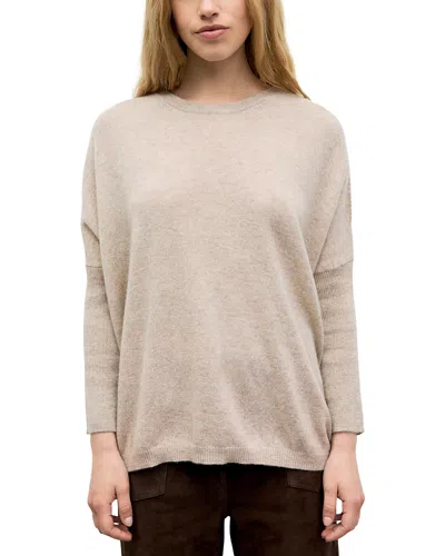 Gerard Darel Reta Cashmere Ribbed Sleeve Sweater In Neutral