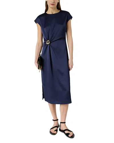 Gerard Darel Rialya Gathered Waist Dress In Blue