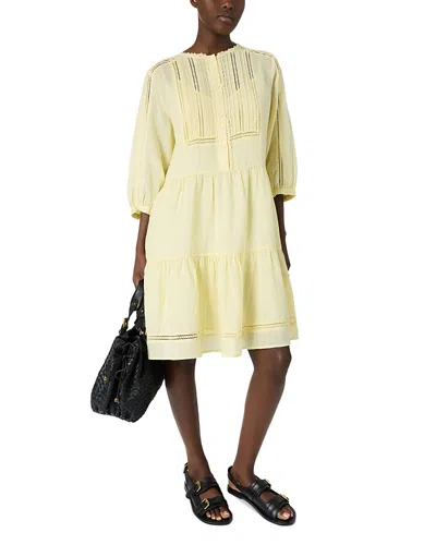 Gerard Darel Riane Tiered Dress In Yellow