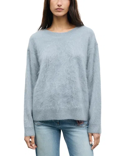 Gerard Darel Rida Brushed Cashmere Crewneck Sweater In Blue