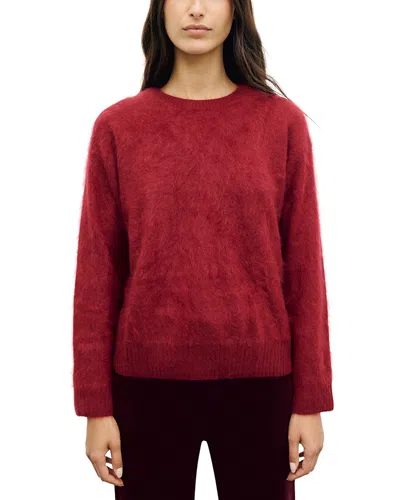 Gerard Darel Rida Brushed Cashmere Crewneck Sweater In Red