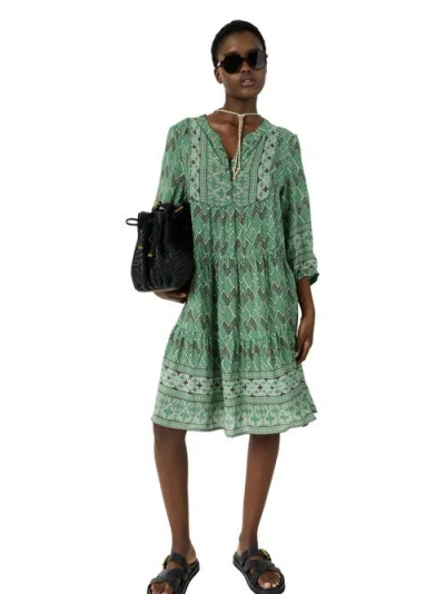 Gerard Darel Rim Geometric Tunic Knee-length Dress In Multi