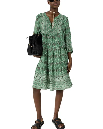 Gerard Darel Rim Tiered Dress In Green
