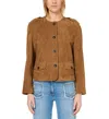 Gerard Darel Roberte Suede Jacket In Straw