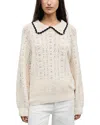 Gerard Darel Roca Long Sleeve Collared Jumper In Neutral