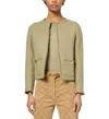 Gerard Darel Rodina Frayed Edge Jacket In Khaki Green