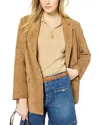 Gerard Darel Romane Suede One Button Jacket In Straw