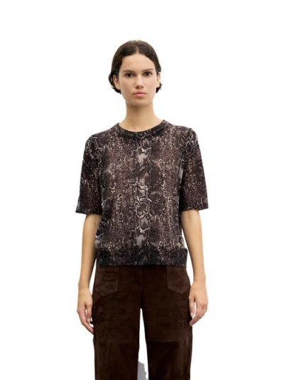 Gerard Darel Rosa Animal Print Top In Brown