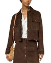 Gerard Darel Rosalia Suede Jacket In Camel