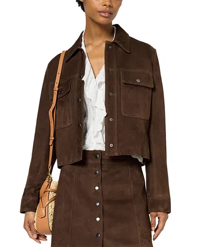 Gerard Darel Rosalia Suede Jacket In Camel