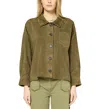 Gerard Darel Rose Suede Jacket In Khaki Green