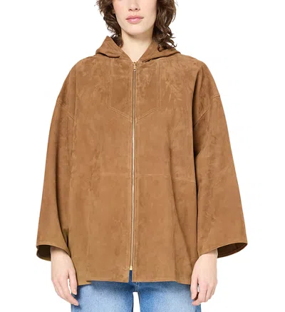 Gerard Darel Roseline Suede Jacket In Straw