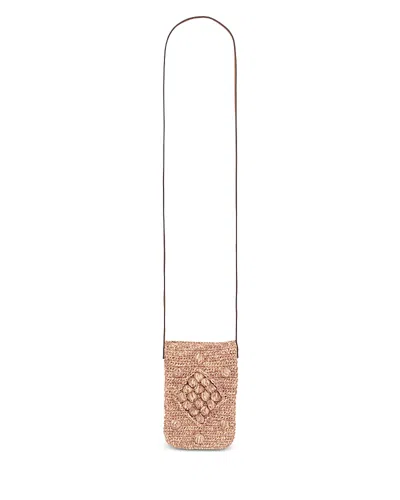 Gerard Darel Rosie Raffia Phone Crossbody In Purple