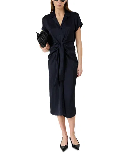 Gerard Darel Rosy Tie Front Dress In Black