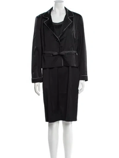 Pre-owned Gerard Darel Ruffle Embellishment Dress Set In Black