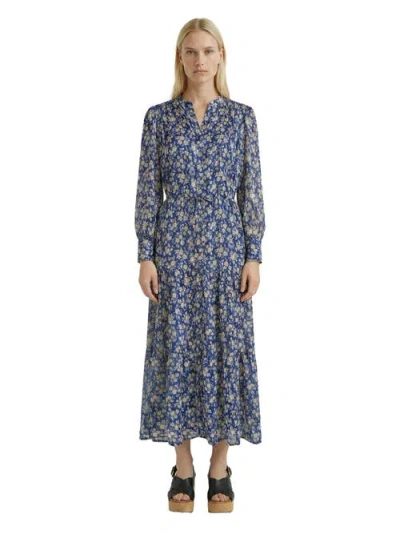 Gerard Darel Ruvia Printed Long Sleeve Shirtdress In Black