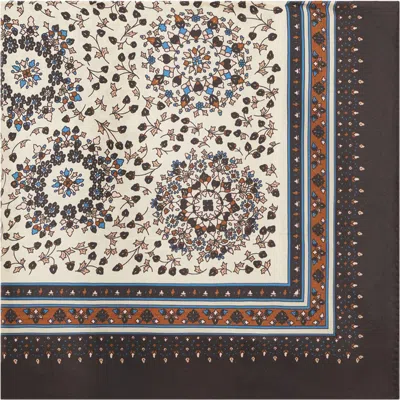 Gerard Darel Sabine Square Silk Floral Print Scarf In Ecru
