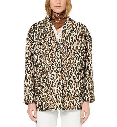 Gerard Darel Sania Cat Print Jacket In Straw