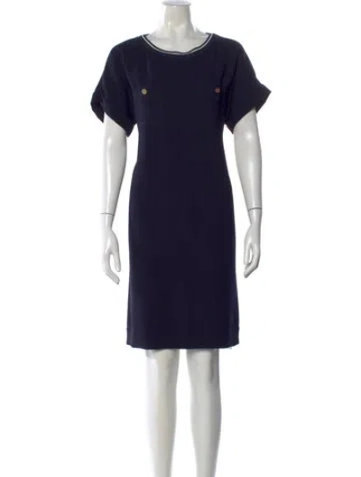 Pre-owned Gerard Darel Scoop Neck Knee-length Dress In Blue
