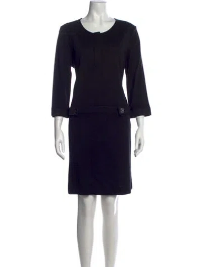 Pre-owned Gerard Darel Scoop Neck Mini Dress In Black