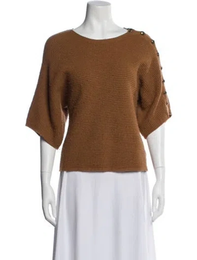 Pre-owned Gerard Darel Scoop Neck Sweater In Brown