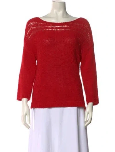 Pre-owned Gerard Darel Scoop Neck Sweater In Red