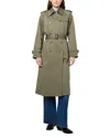 Gerard Darel Serge Trench Coat In Khaki Green