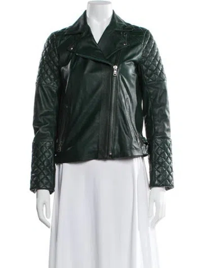 Pre-owned Gerard Darel Shearling Fur Jacket In Green