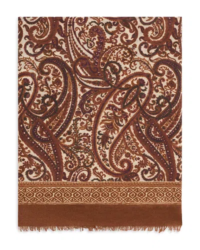 Gerard Darel Sheila Wool & Silk Paisley Scarf In Brown