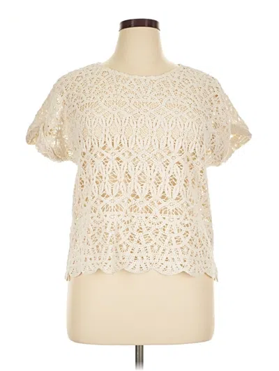 Pre-owned Gerard Darel Short Sleeve Blouse In Ivory