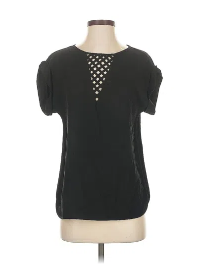 Pre-owned Gerard Darel Short Sleeve Top Black Keyhole Neckline Tops