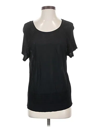 Pre-owned Gerard Darel Short Sleeve Top Black Scoop Neck Tops